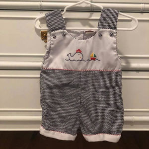 Whale Gingham Romper